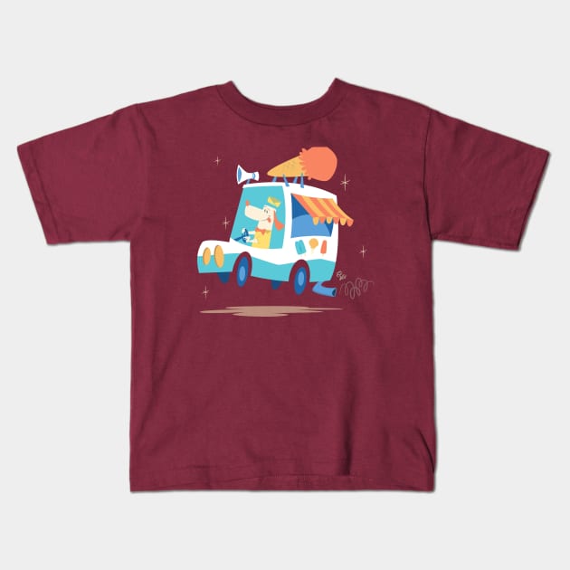 Ice cream dog Kids T-Shirt by edvill